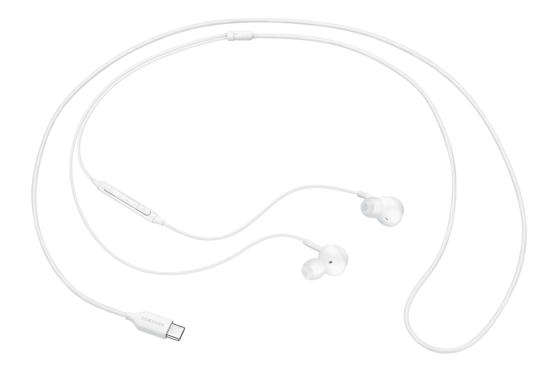 Écouteurs filaires Samsung AKG à connecteur USB-C blancs, visuel officiel