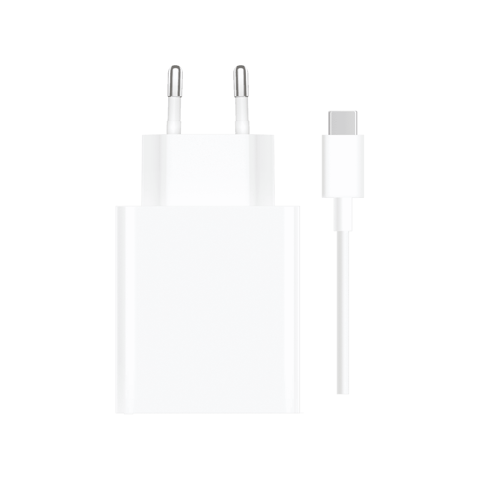 Chargeur secteur Xiaomi 67 W blanc avec son câble USB-C, visuel officiel