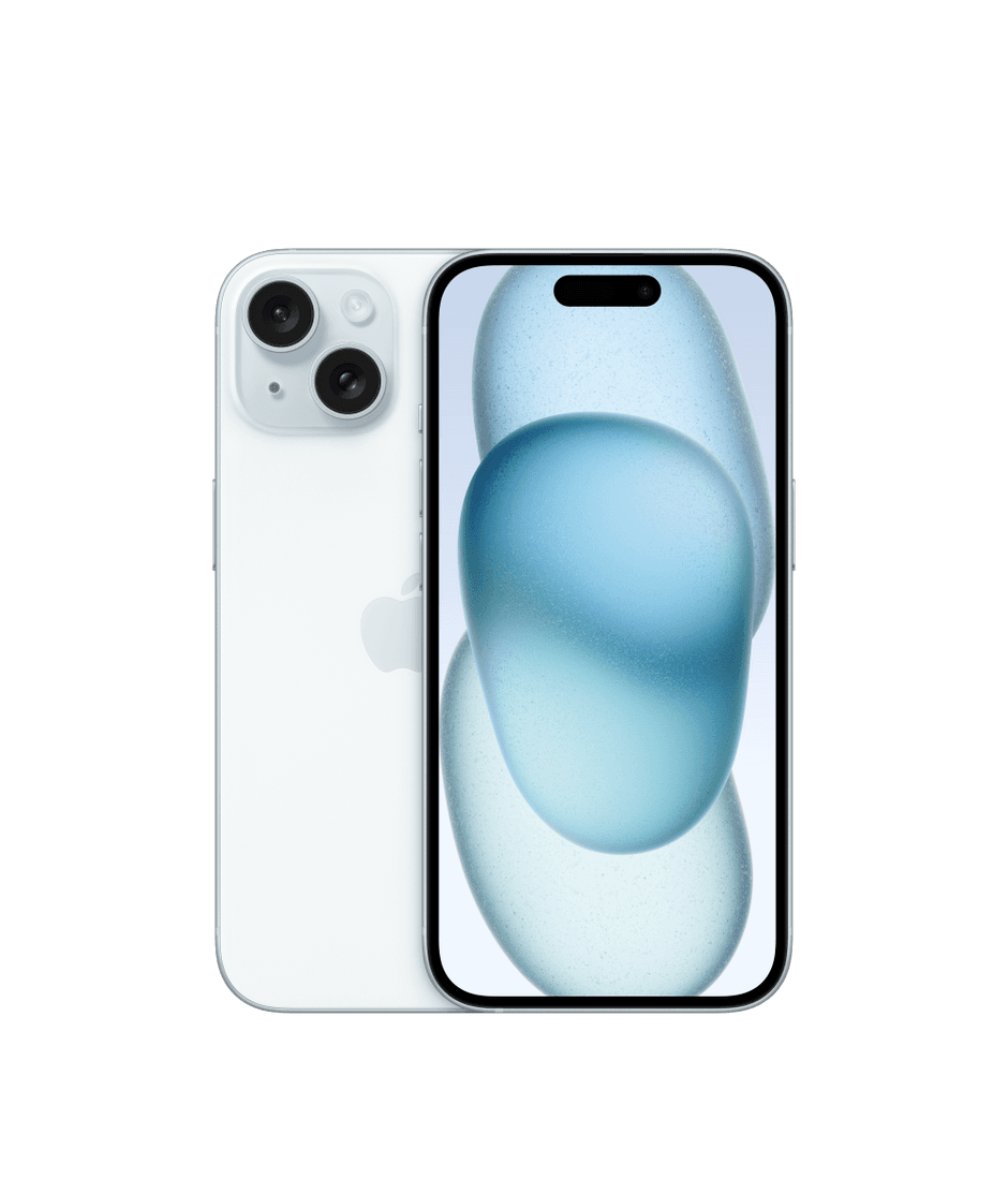 iPhone 15 bleu (visuel officiel)