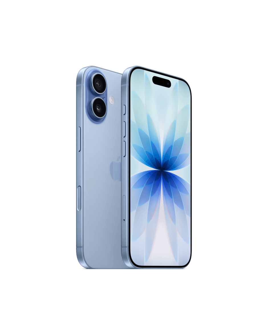 iPhone 17 bleu brume (visuel officiel)