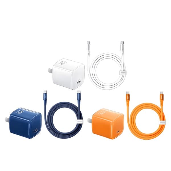 REMAX IceCrystal 60W GaN Travel Chargeur avec USB-C to USB-C Câble Set (EU) CA-26 bleu