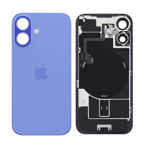 Bleu Back Glass avec Camera Lens Frame, Bracket & NFC iPhone 17