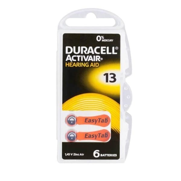 Duracell DA13 Hearing Aid Battery (Pack of 6)