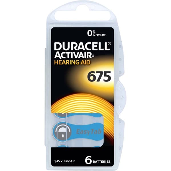 Duracell DA675 Hearing Aid Battery (Pack of 6)