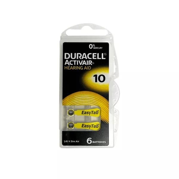 Duracell DA10 Hearing Aid Battery (Pack of 6)