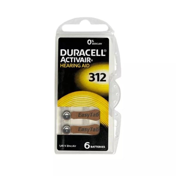 Duracell DA312 Hearing Aid Battery (Pack of 6)