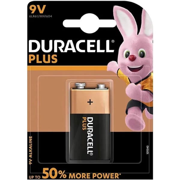 Duracell 9V Plus Battery 6LR61 MN1604 (1 Pack / 1 pc)
