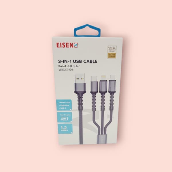Eisenz 3-in-1 USB Câble Micro / Lightning / USB-C (EZ-2045)