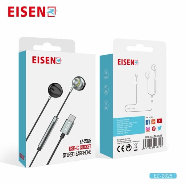 Eisenz Wired Type-C Écouteurs (No Bluetooth) (EZ-2025)