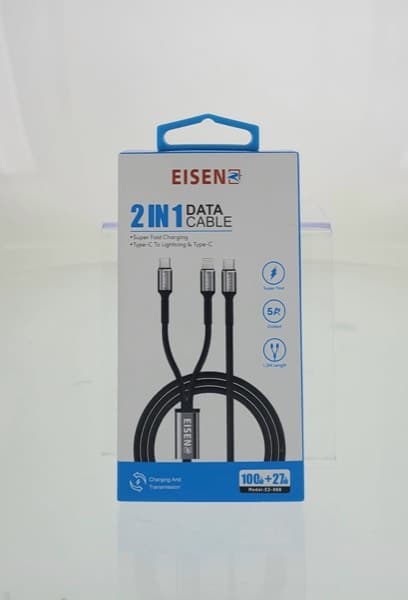 Eisenz 2-in-1 USB Câble Type-C to Lightning + Type-C (EZ-056)