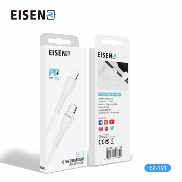 Eisenz 1M USB Type-C to Lightning Câble (EZ-191)