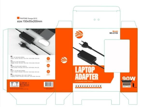 MG 90W Universal Laptop Adaptateur Chargeur avec 12 Connection Heads MGDY09