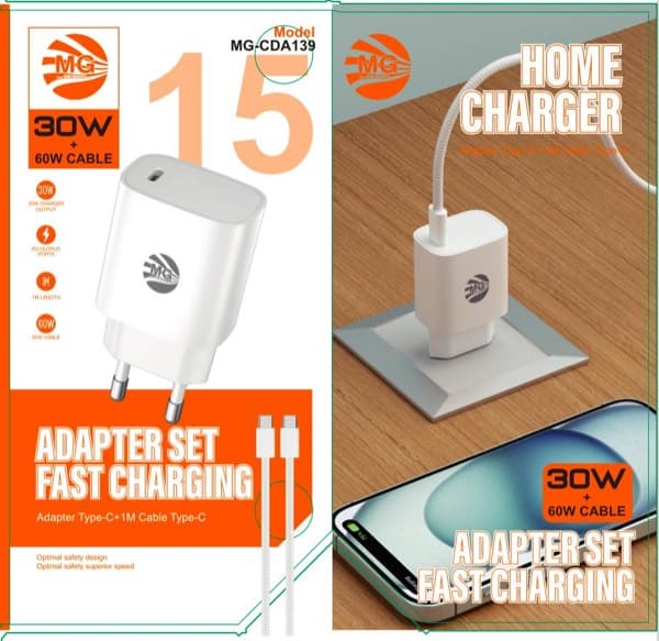 MG 30W + 60W USB-C to USB-C Fast Chargeur (CDA139)