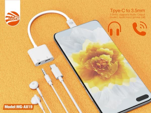 MG USB-C to 3.5mm AUX Audio & Charging Adaptateur (AX19)