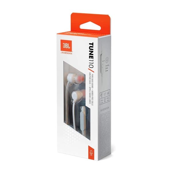 JBL Tune 110 Wired Écouteurs blanc