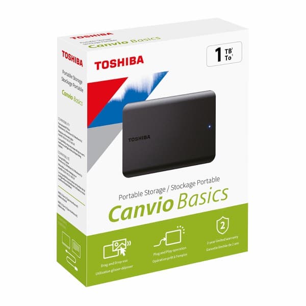 Toshiba Canvio Basic External Hard Drive 1TB noir (HDTB510EK3AA)