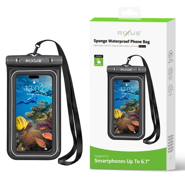Rixus Sponge Waterproof Phone Bag noir RXBG20