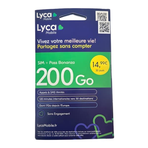 Lyca Mobile Prepaid SIM Card Unlimited avec 300GB Internet (No Subscription)