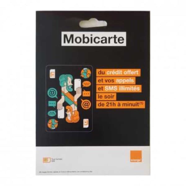 Orange Mobicarte Prepaid SIM Card avec €5 Credit Included