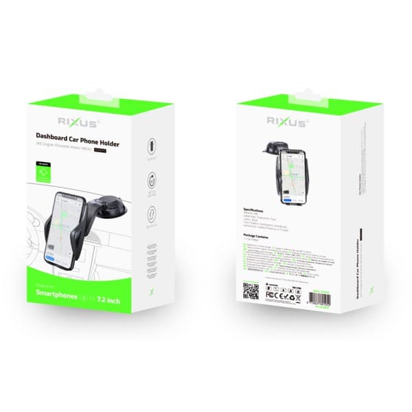 Rixus Adjustable Smartphone Support avec Suction Cup noir RXHM15