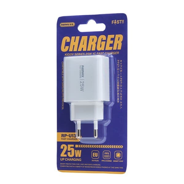 REMAX Kiddy Series 25W USB-C charge rapide Chargeur EU blanc RP-U137