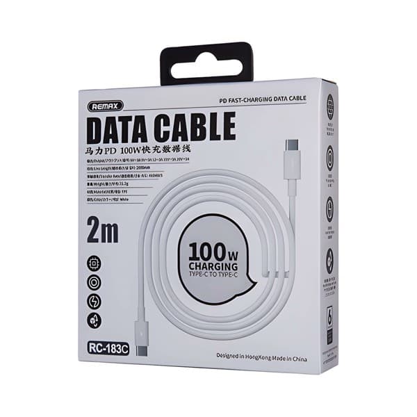 REMAX Marlik Series 66W 6A USB-A to USB-C charge rapide Câble 2m blanc RC-183C