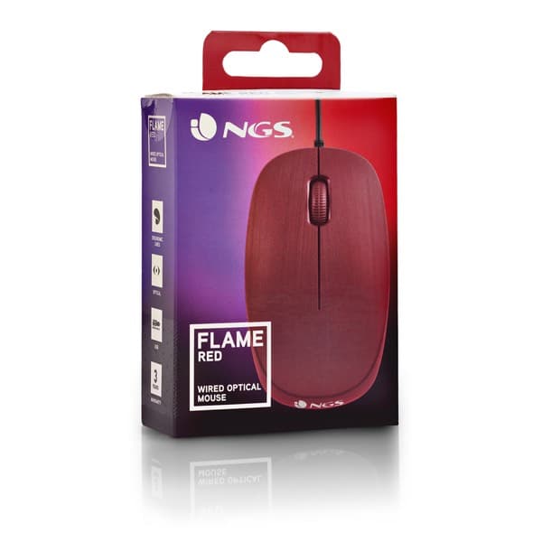 NGS rouge Flame Wired Mouse 1000 DPI rouge