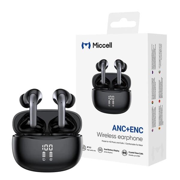 Miccell ANC + ENC True sans fil Écouteurs VQ BH32