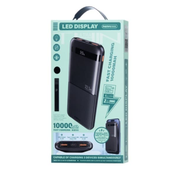 REMAX Piloteer Series 10000mAh charge rapide Batterie externe 20W + 22.5W blanc RPP-71