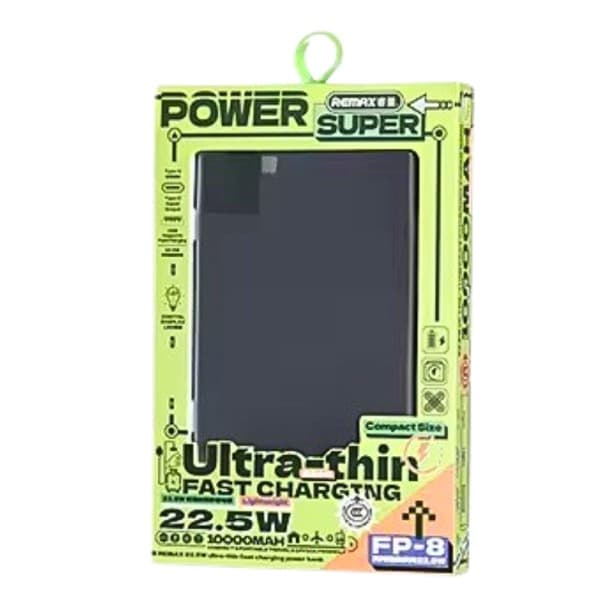 REMAX FP-8 Ultra-Thin Batterie externe 10000mAh 22.5W noir