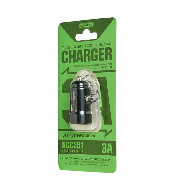 REMAX Tangee Series 3A 1A + 1C Multi-Compatible Car Chargeur RCC361 noir