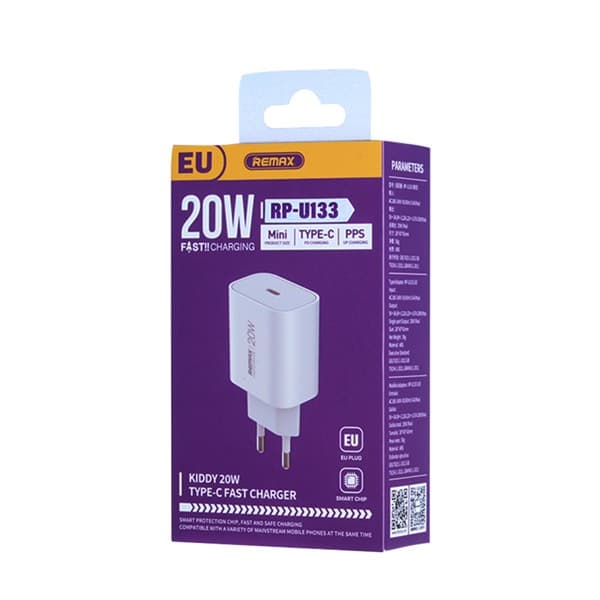 REMAX Kiddy Series 20W USB-C Fast Chargeur RP-U133 EU blanc