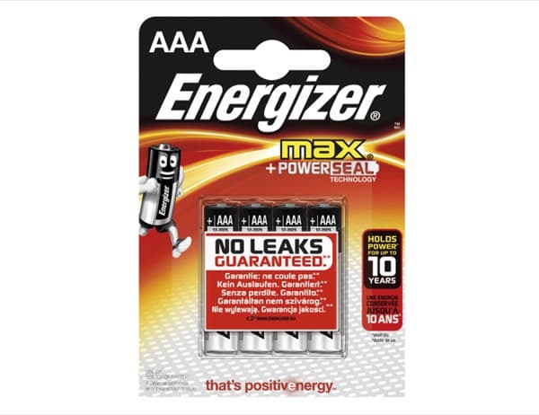 Energizer Max Power AAA Alkaline Batteries 1.5V LR03 4-Pack