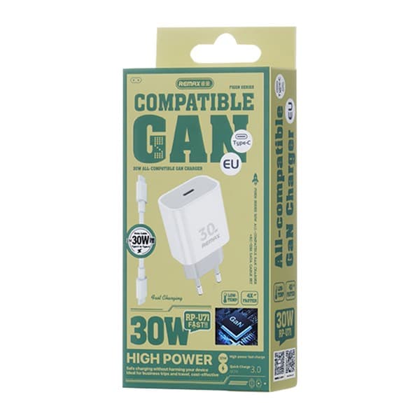 REMAX Figen Series 30W GaN Chargeur Set avec RC-C021 Câble de données RP-U71