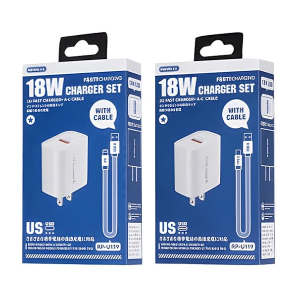 REMAX Kiddy 18W Chargeur Set avec USB-A to Lightning Câble RP-U119 EU blanc