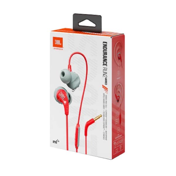 JBL Endurance Run 2 Wired In-Ear Écouteurs rouge