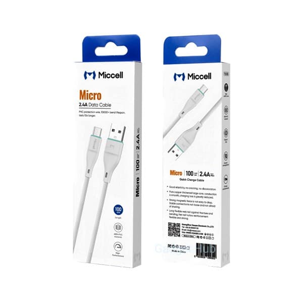Miccell USB to Micro USB charge rapide Câble 3.3ft blanc VQ-D88