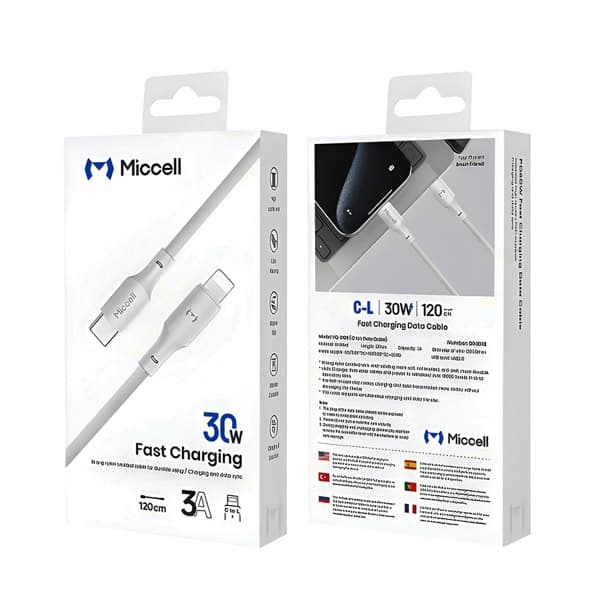 Miccell USB-C to Lightning charge rapide Câble 30W 1.2m VQ-D126