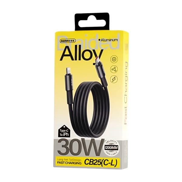 REMAX Velocity USB-C to Lightning Aluminum Alloy Braided charge rapide Câble de données 1.2m