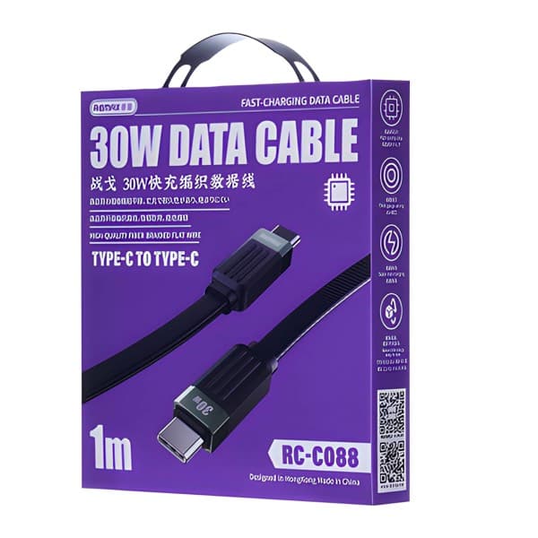 REMAX Janker RC-C088 USB-C to USB-C Braided charge rapide Câble de données 30W