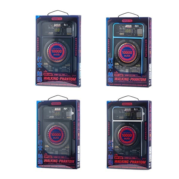 REMAX Walking Phantom Series PD20W + QC22.5W Cabled Magnetic sans fil Charging Batterie externe 10000mAh RPP-5
