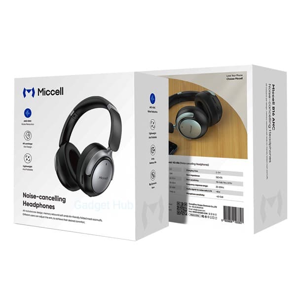 Miccell VQ-B16 sans fil Stereo ANC + ENC Noise-Cancelling Casque Beige