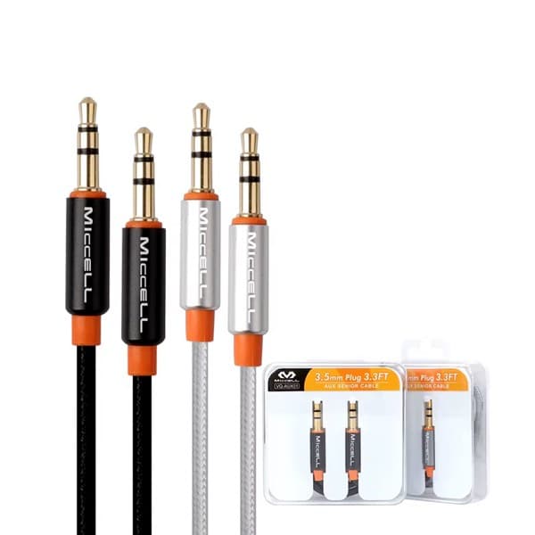 Miccell Aux Audio 3.5mm to 3.5mm Aluminum Braided 1M Câble AUX001