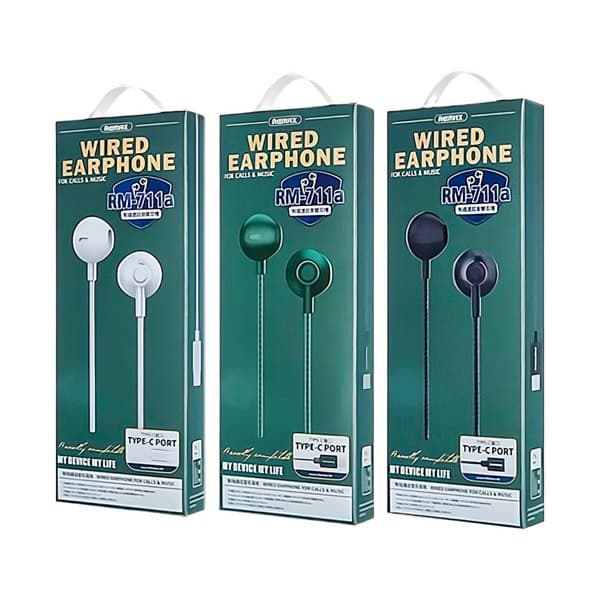 REMAX Wired Écouteurs for Calls & Music 3.5mm RM-711 noir