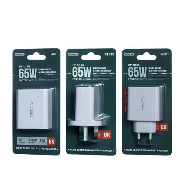 REMAX Kiddy Series 65W A + C charge rapide Chargeur RP-U125 EU blanc