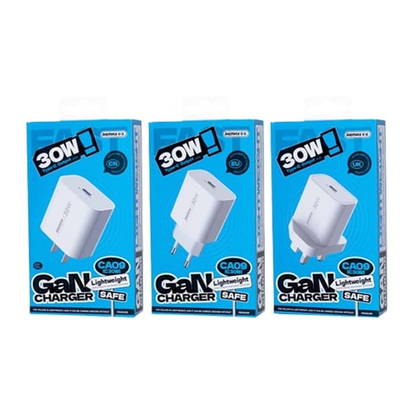 REMAX Huiying GaN 30W Fast Chargeur + USB-C to USB-C Câble Set CA09 (C30W) EU blanc