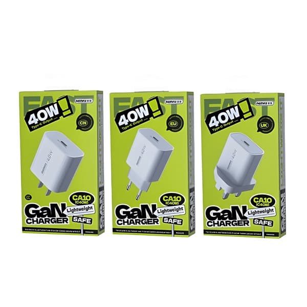 REMAX Huiying GaN 40W Fast Chargeur + USB-C to USB-C Câble Set CA10 (C40W) EU bleu
