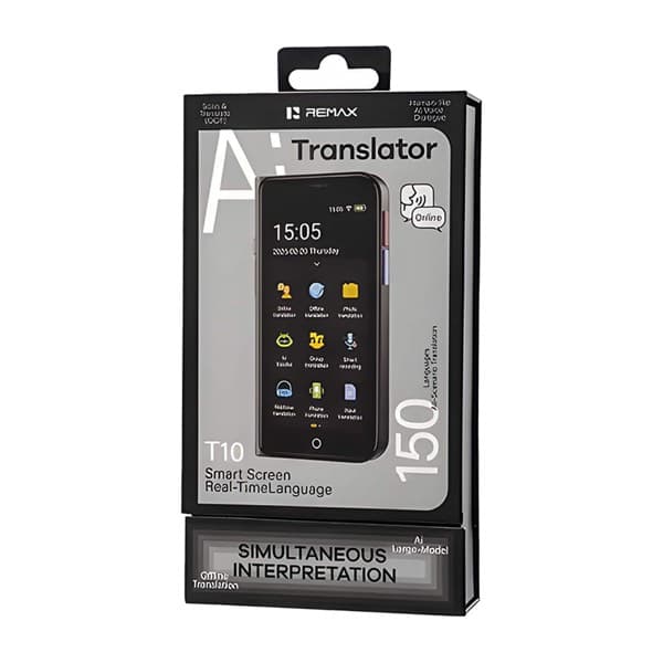 REMAX AI Smart Screen Real-Time Language Translator T10 noir