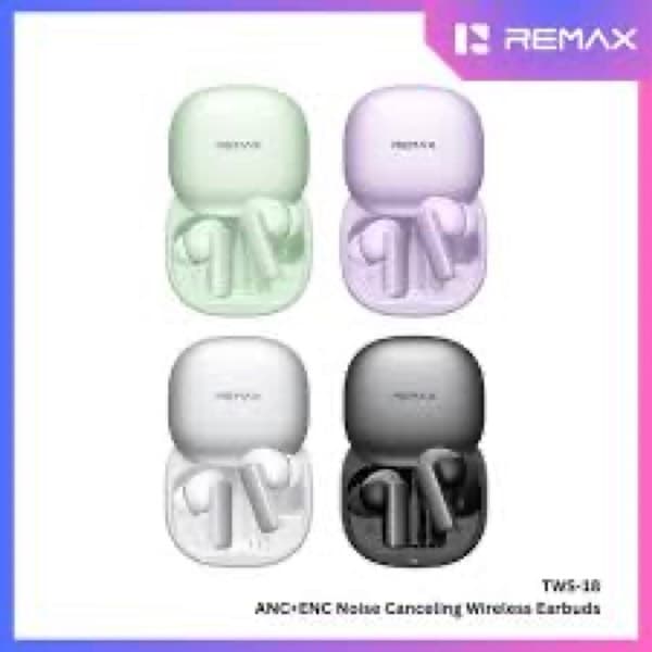 REMAX ANC + ENC Noise Cancelling True sans fil Stereo Écouteurs for Music & Calls TWS-18 blanc