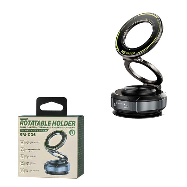 REMAX Tri-Fold Air Cushion Magnetic Rotatable Car Support RM-C36 Tarnish